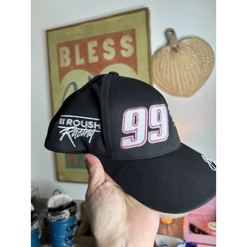 Vintage Jeff Burton Hat Snapback NASCAR #99 Black Exide Racing Checkered Flag